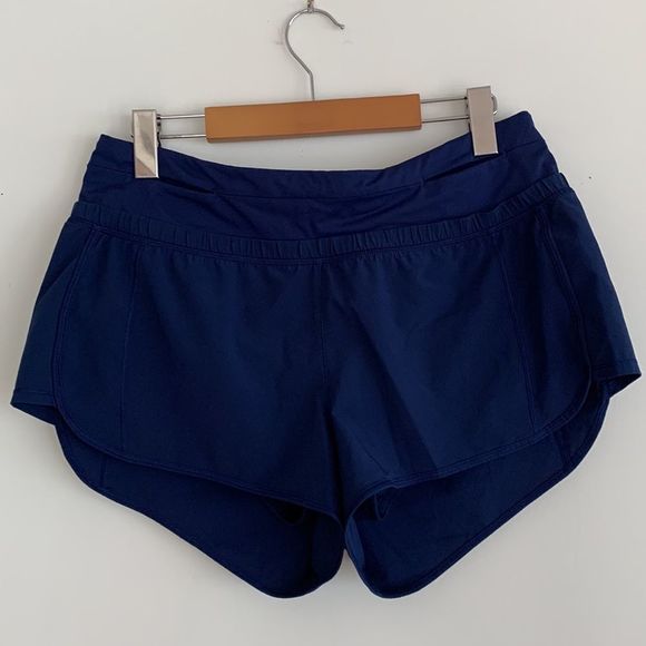 lululemon Fast Lane Shorts Fuel Band Hero Blue Sz10 - Picture 2 of 11
